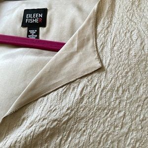 Beige light silk jacket with gold threading like a butterfly wing soft